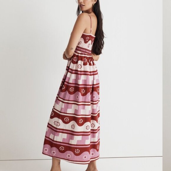 Madewell Theo Sleeveless Midi Dress in Geodaisy Batik - Picture 2 of 10